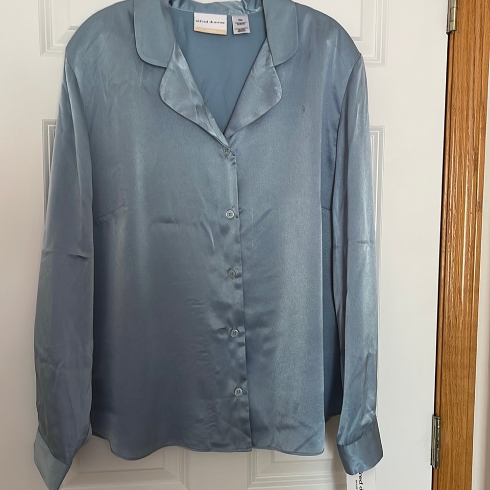 New Dusty Blue/ Blue Gray Blouse